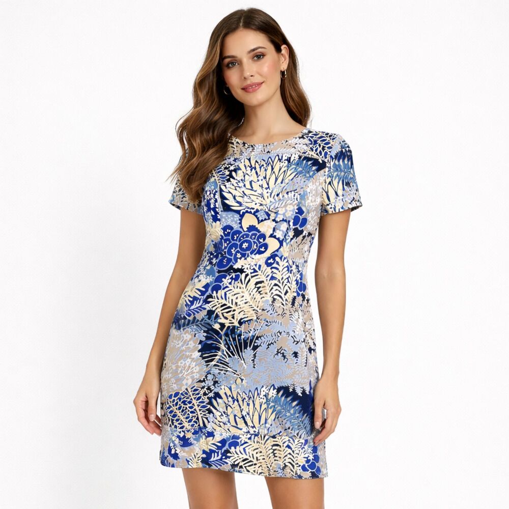 Talbots Botanical Print Short Sleeve Dress Size 6 NWOT